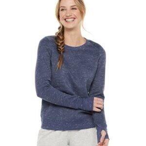 Womans Tek Gear‎ Ultra Soft Fleece 1X Crew Neck Pullover Blue Gray